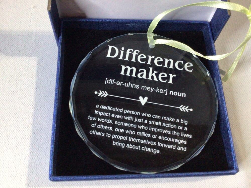 Glass Difference Maker Christmas Ornament Inspirational Gift w/ Gift Box